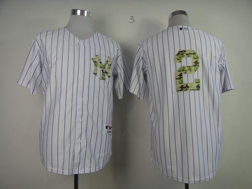 Yankees #2 Derek Jeter White USMC Cool Base Stitched MLB Jersey